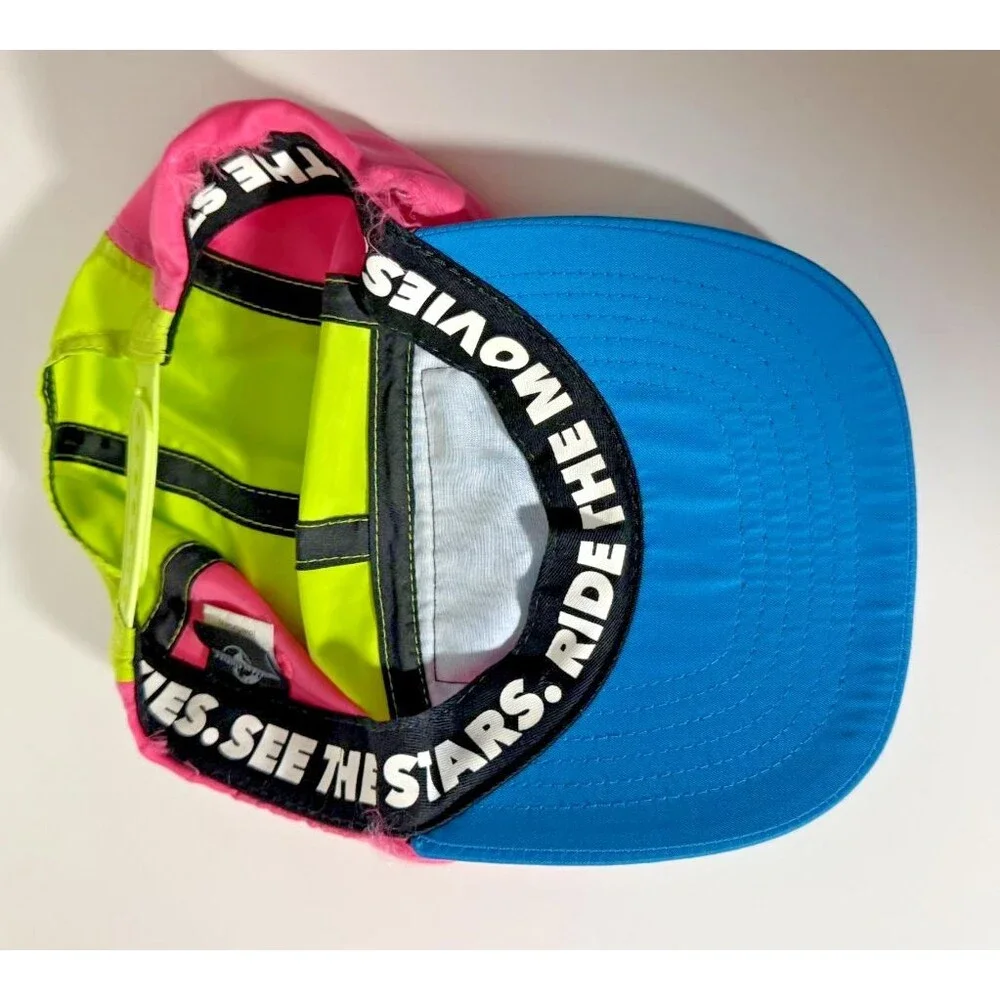 Universal Studios Neon Colorblock Hat Strapback Retro 90s Style Theme Park Cap